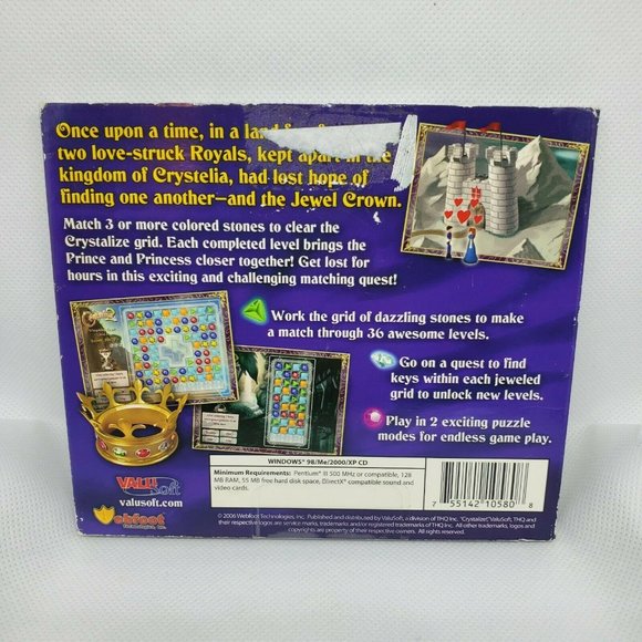 Video Game PC Crystalize 2 Quest for the Jewel Crown No Scratches Clean - Picture 2 of 11